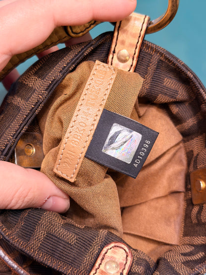 FENDI ZUCCA MINI CHEF BUCKET HANDBAG