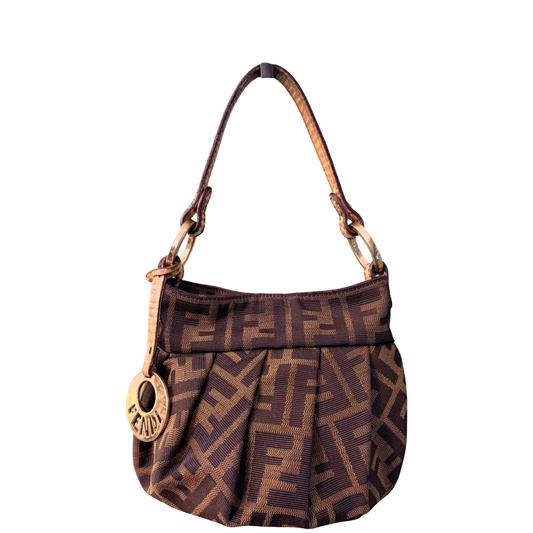 FENDI ZUCCA MINI CHEF BUCKET HANDBAG