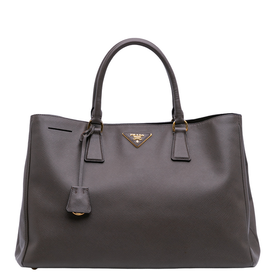 PRADA BROWN LARGE GALLERIA HANDBAG