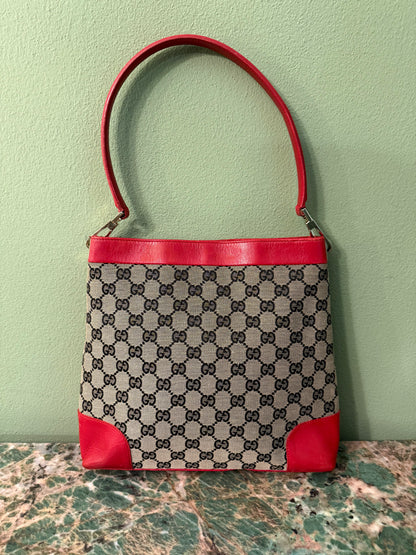 GUCCI RED MONOGRAM SHOULDER BAG