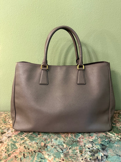 PRADA BROWN LARGE GALLERIA HANDBAG