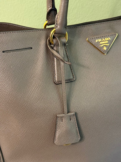 PRADA BROWN LARGE GALLERIA HANDBAG