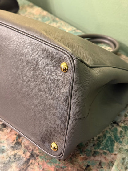 PRADA BROWN LARGE GALLERIA HANDBAG