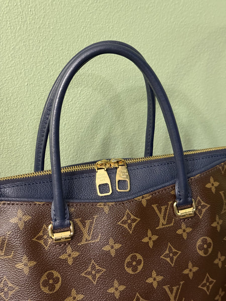 LOUIS VUITTON MONOGRAM NAVY PALLAS MM SHOULDER BAG