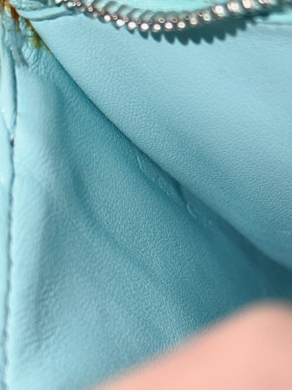 CÈLINE LIGHT BLUE SPAZZOLATO BOX CLASSIQUE SHOULDER BAG