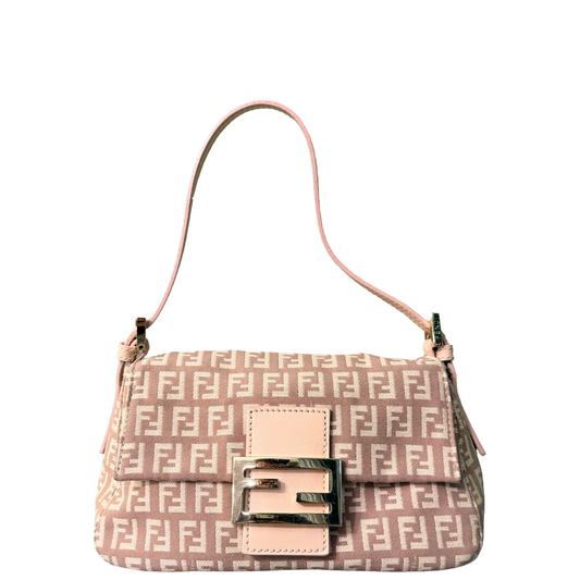 FENDI PINK ZUCCHINO MINI MAMA BAGUETTE SHOULDER BAG