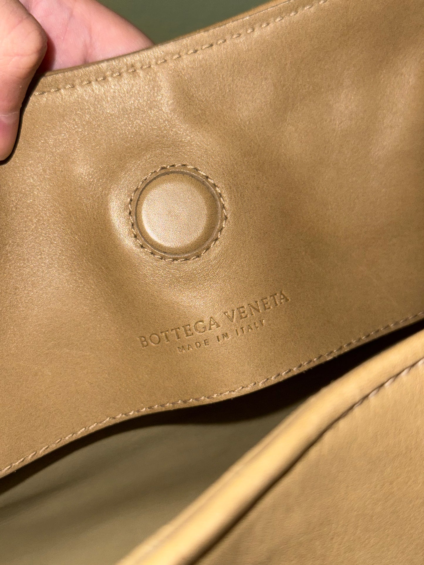 BOTTEGA VENETA DARK BEIGE LARGE CAMPANA SHOULDER BAG