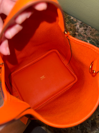 HERMÈS ORANGE PICOTIN CARGO 18 HANDBAG