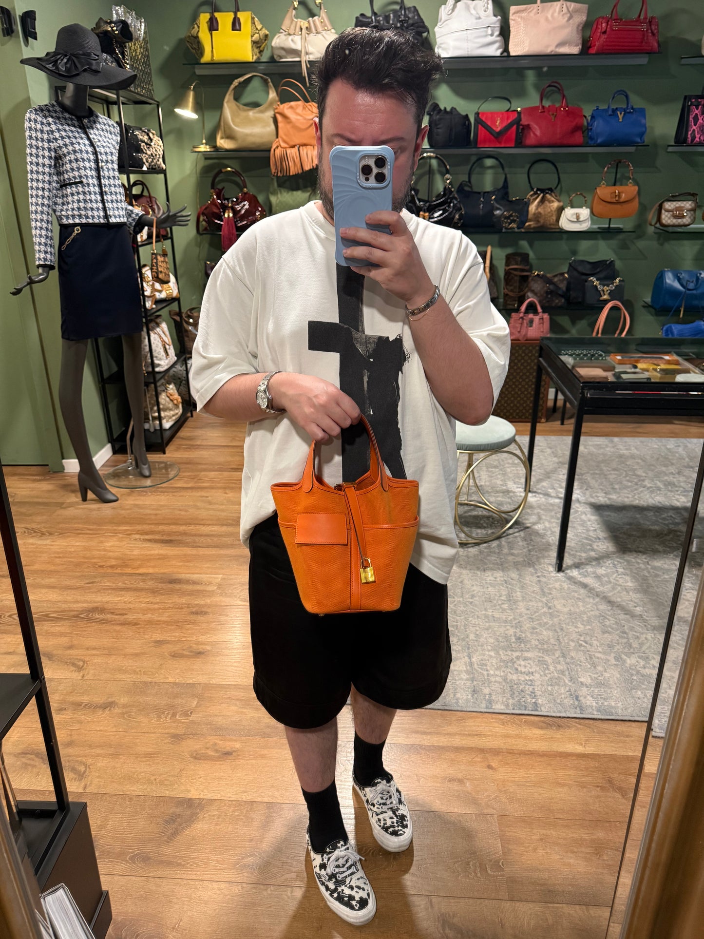HERMÈS ORANGE PICOTIN CARGO 18 HANDBAG