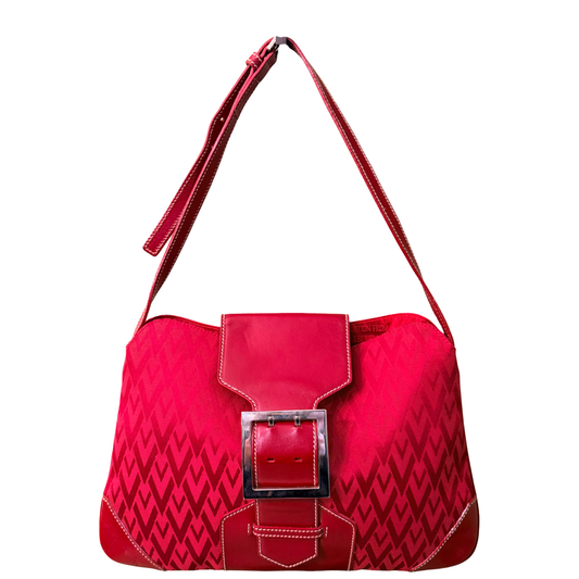 VALENTINO RED V LOGO PRINT SHOULDER BAG