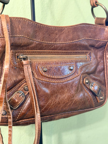 BALENCIAGA BROWN CITY POCHETTE