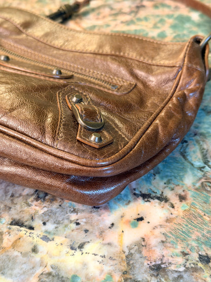 BALENCIAGA BROWN CITY POCHETTE