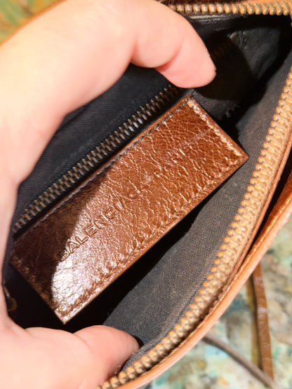 BALENCIAGA BROWN CITY POCHETTE
