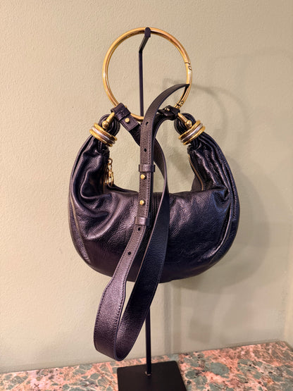 CHLOE BLACK SMALL BRACELET HOBO HANDBAG