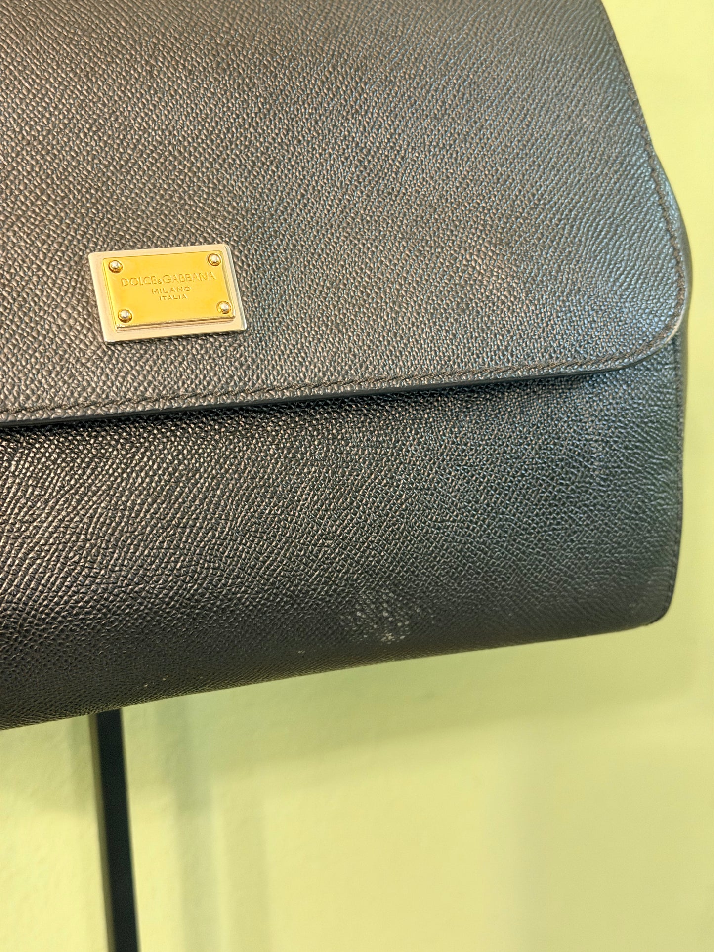 DOLCE & GABBANA BLACK MEDIUM SICILY HANDBAG