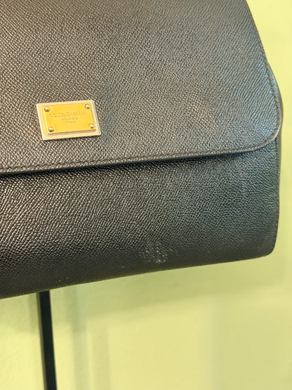 DOLCE & GABBANA BLACK MEDIUM SICILY HANDBAG