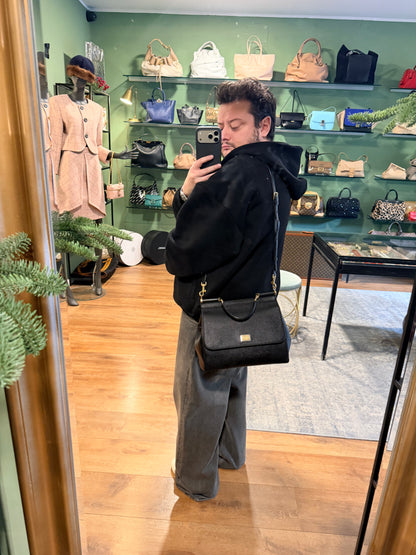 DOLCE & GABBANA BLACK MEDIUM SICILY HANDBAG