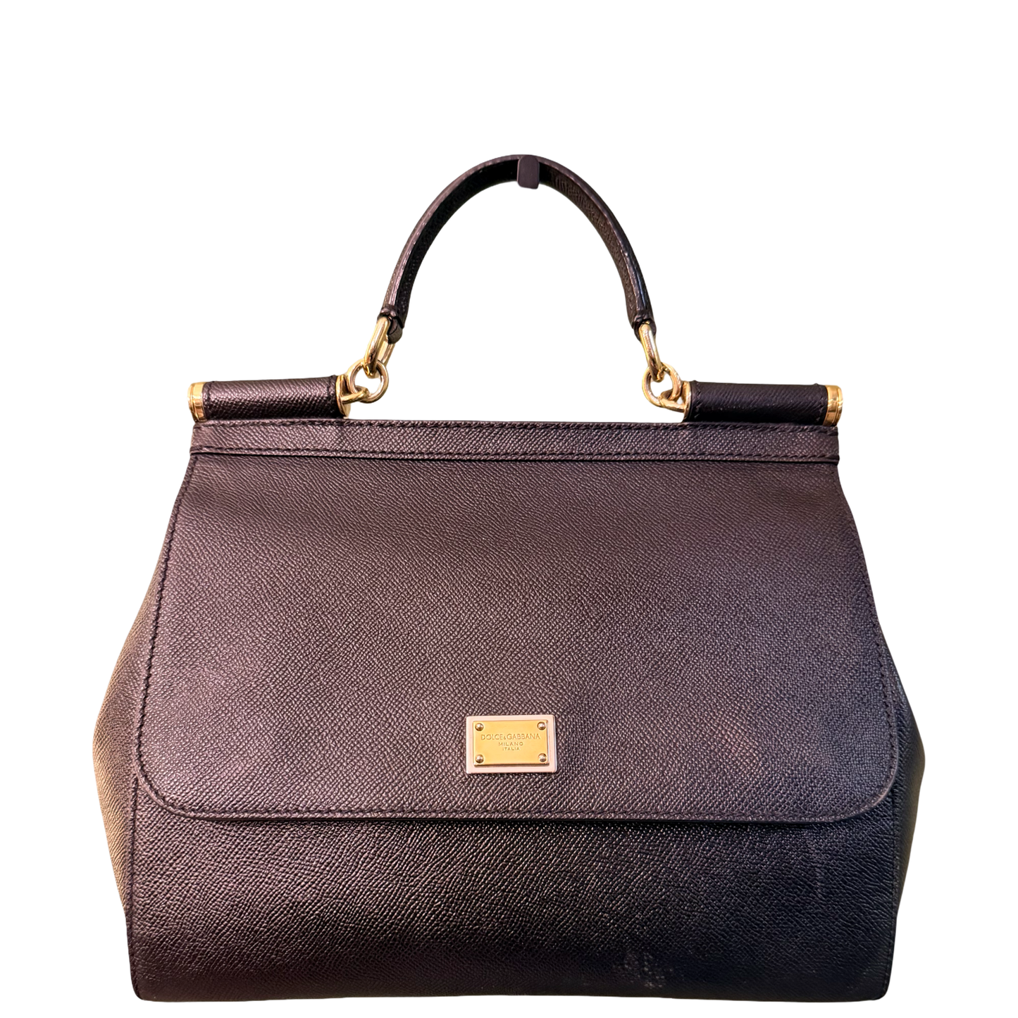 DOLCE & GABBANA BLACK MEDIUM SICILY HANDBAG