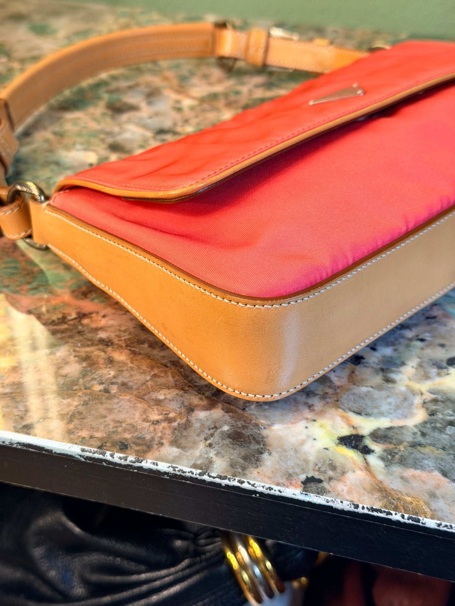 PRADA PINK NYLON SMALL SHOULDER BAG