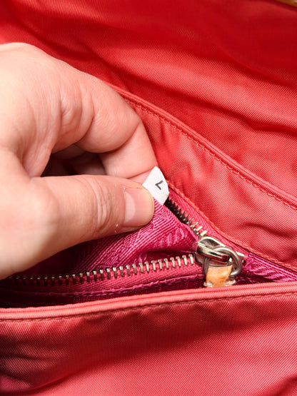 PRADA PINK NYLON SMALL SHOULDER BAG