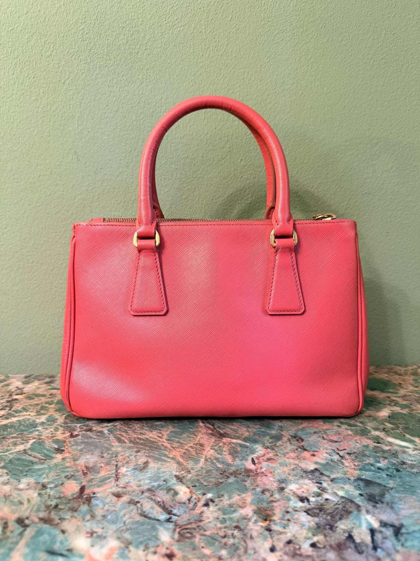 PRADA PINK SAFFIANO SMALL GALLERIA HANDBAG