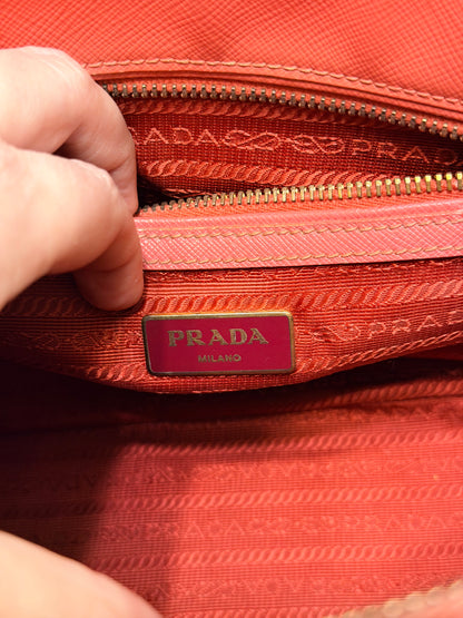 PRADA PINK SAFFIANO SMALL GALLERIA HANDBAG