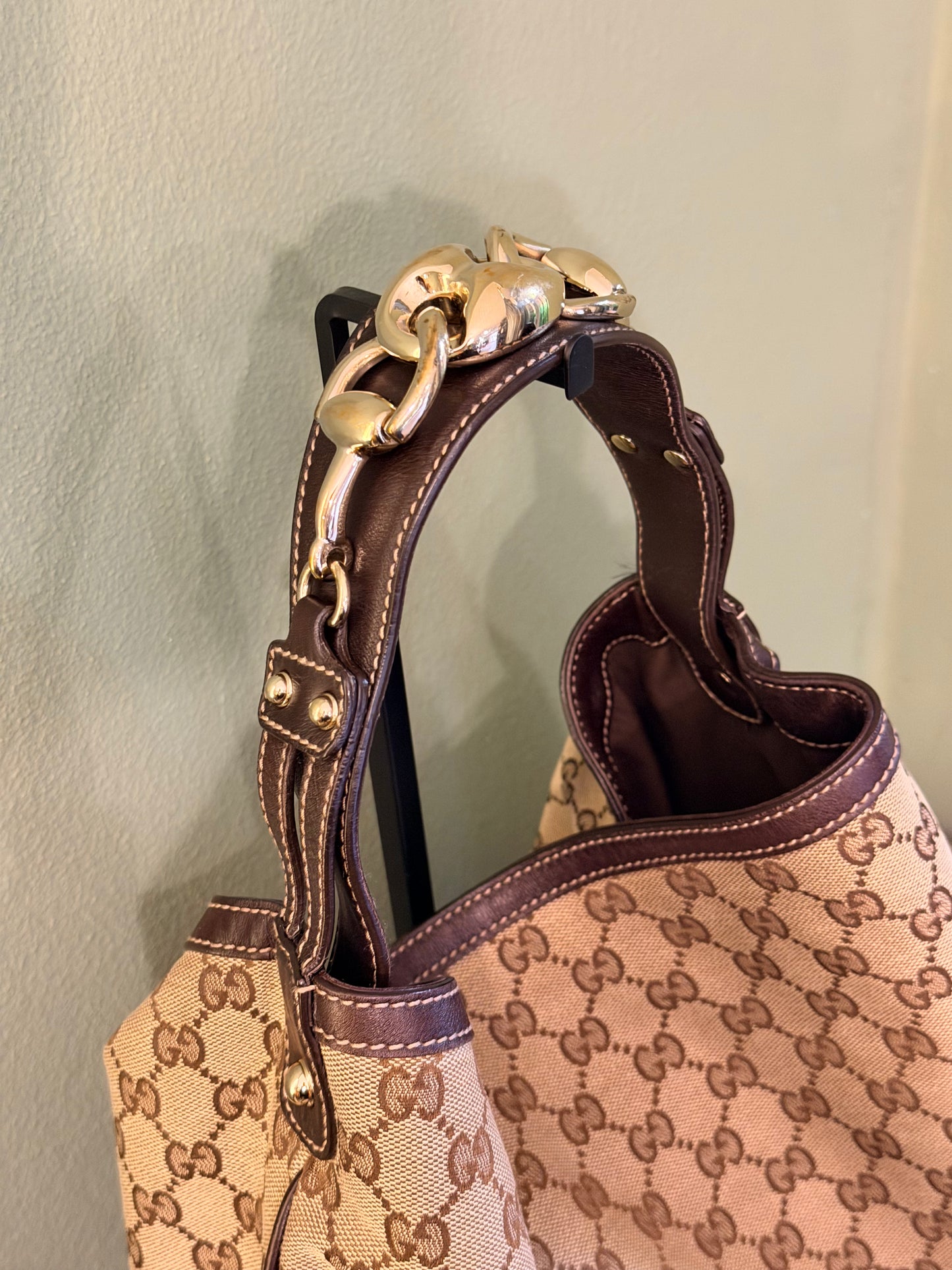 GUCCI BROWN MONOGRAM HOBO BAG