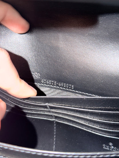 GUCCI BLACK MARMONT WALLET ON CHAIN