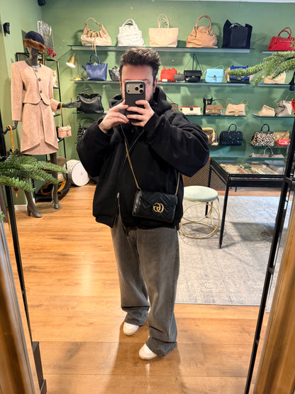 GUCCI BLACK MARMONT WALLET ON CHAIN