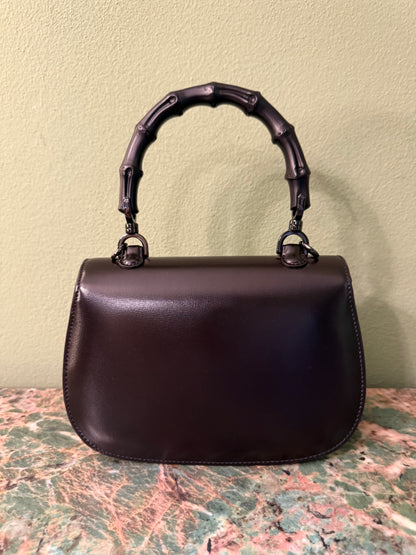 GUCCI SO BLACK SMALL BAMBOO 1947 TOP HANDLE BAG