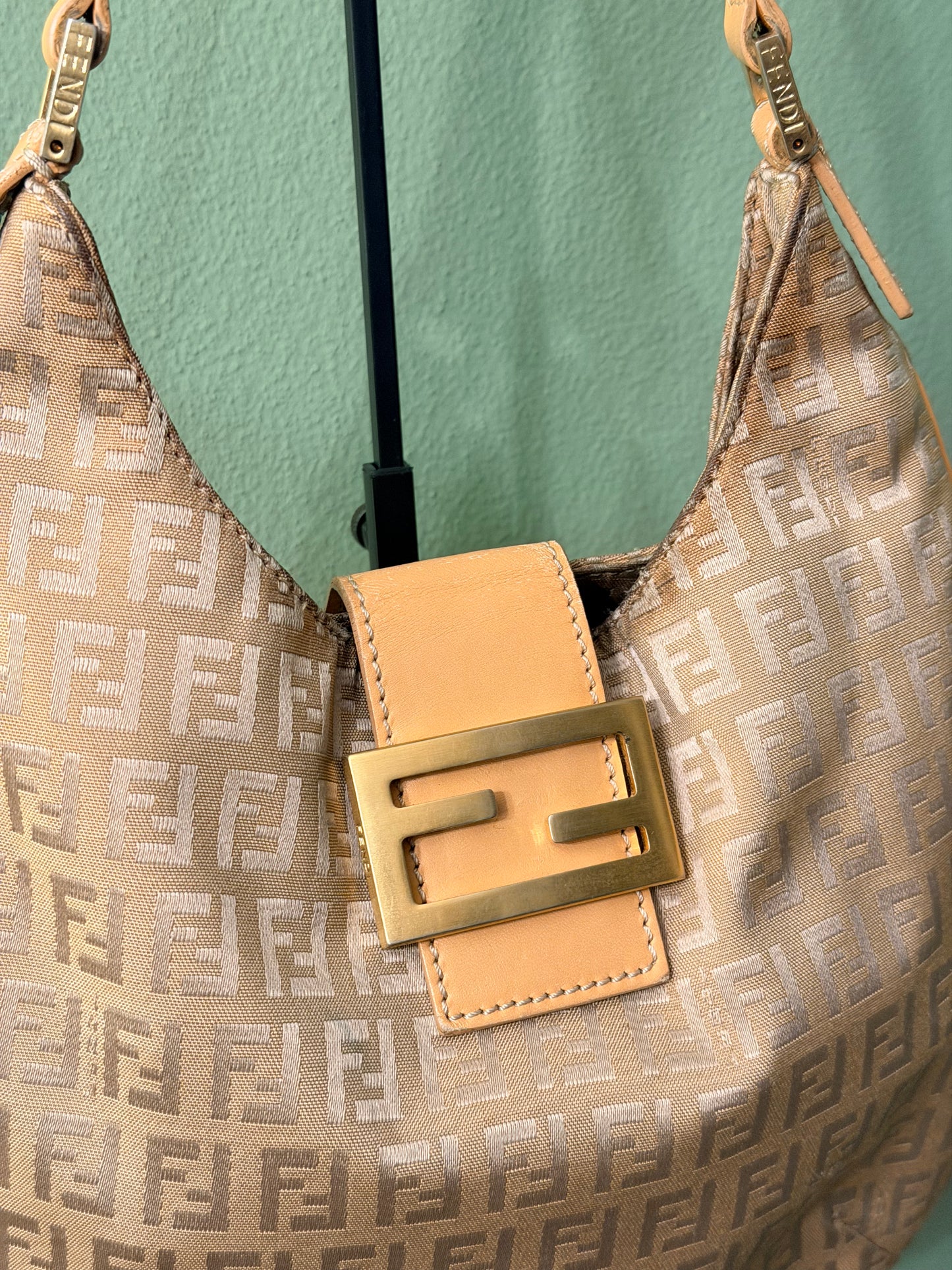 FENDI BEIGE ZUCCHINO SMALL HOBO BAG