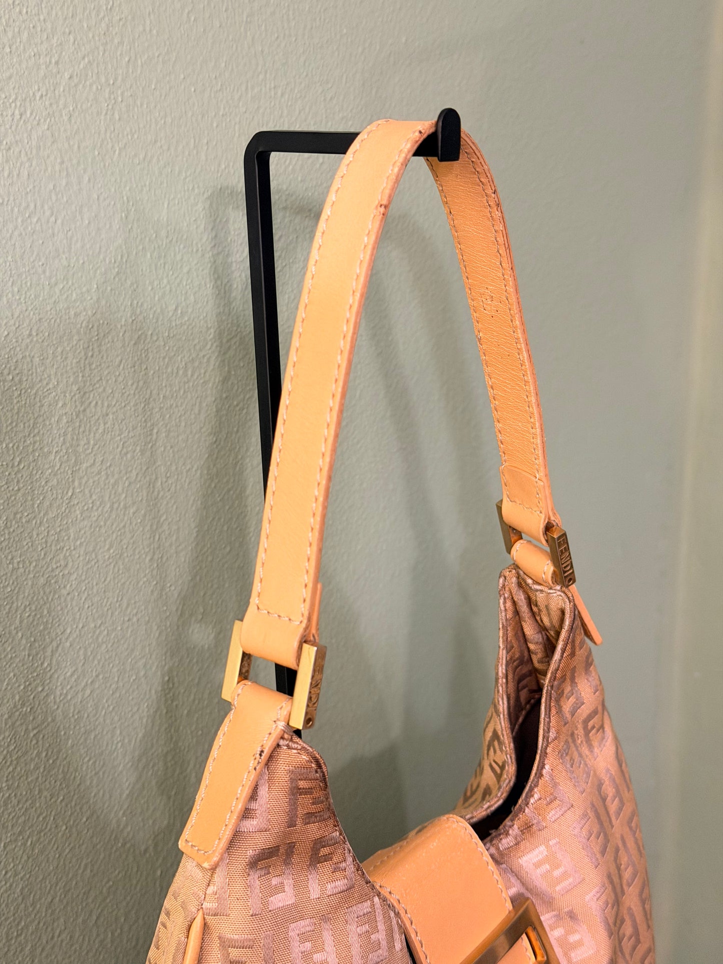 FENDI BEIGE ZUCCHINO SMALL HOBO BAG