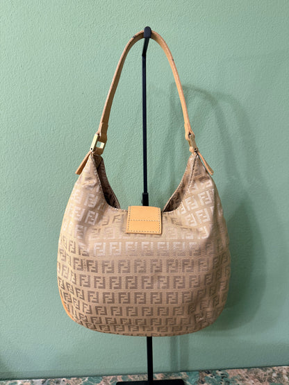 FENDI BEIGE ZUCCHINO SMALL HOBO BAG