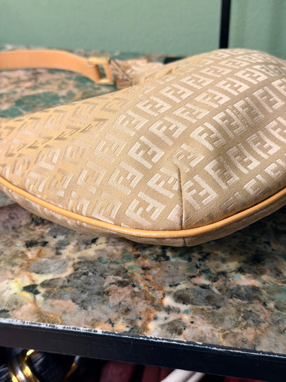 FENDI BEIGE ZUCCHINO SMALL HOBO BAG
