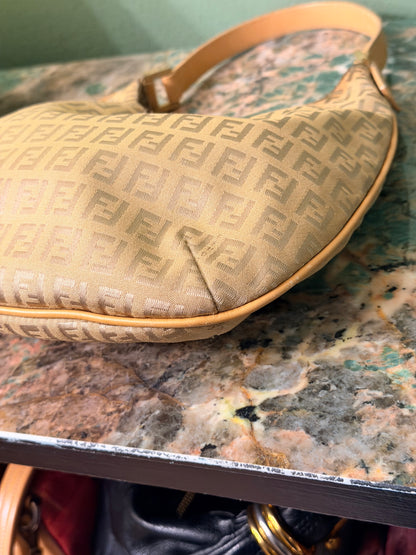 FENDI BEIGE ZUCCHINO SMALL HOBO BAG