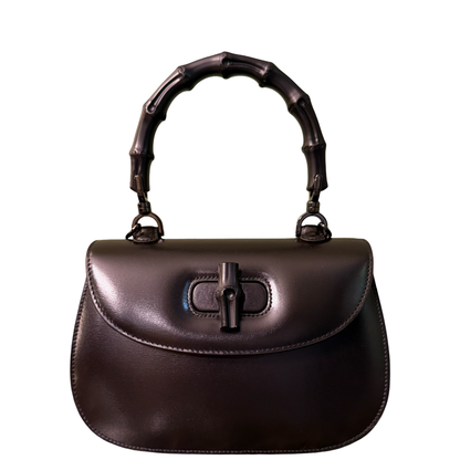 GUCCI SO BLACK SMALL BAMBOO 1947 TOP HANDLE BAG