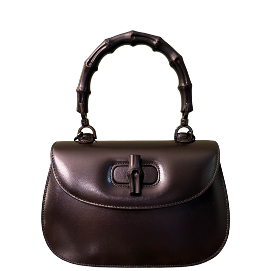 GUCCI SO BLACK SMALL BAMBOO 1947 TOP HANDLE BAG