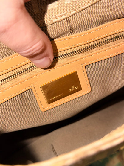 FENDI BEIGE ZUCCHINO SMALL HOBO BAG