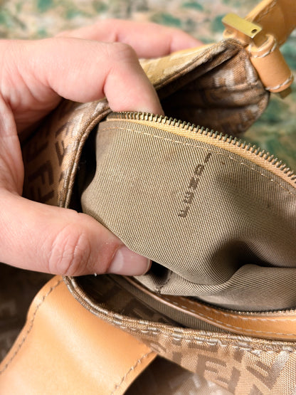 FENDI BEIGE ZUCCHINO SMALL HOBO BAG