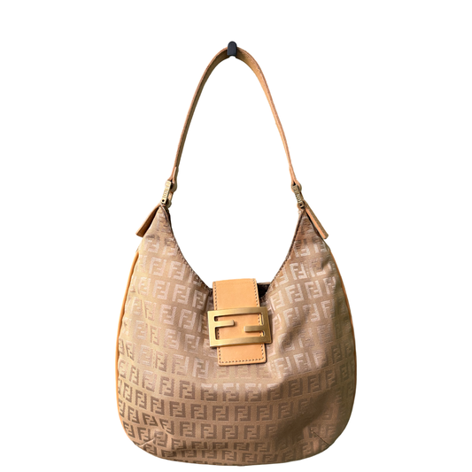 FENDI BEIGE ZUCCHINO SMALL HOBO BAG