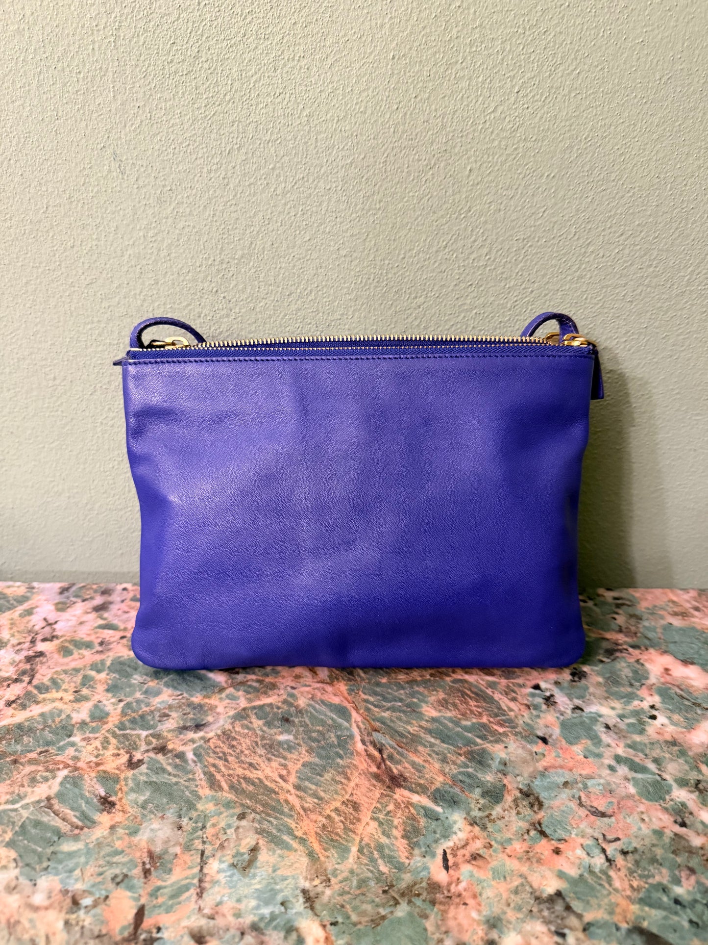 CÈLINE ELECTRIC BLUE LARGE TRIO CROSSBODY BAG