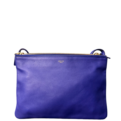 CÈLINE ELECTRIC BLUE LARGE TRIO CROSSBODY BAG