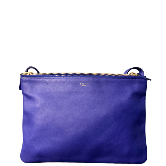 CÈLINE ELECTRIC BLUE LARGE TRIO CROSSBODY BAG
