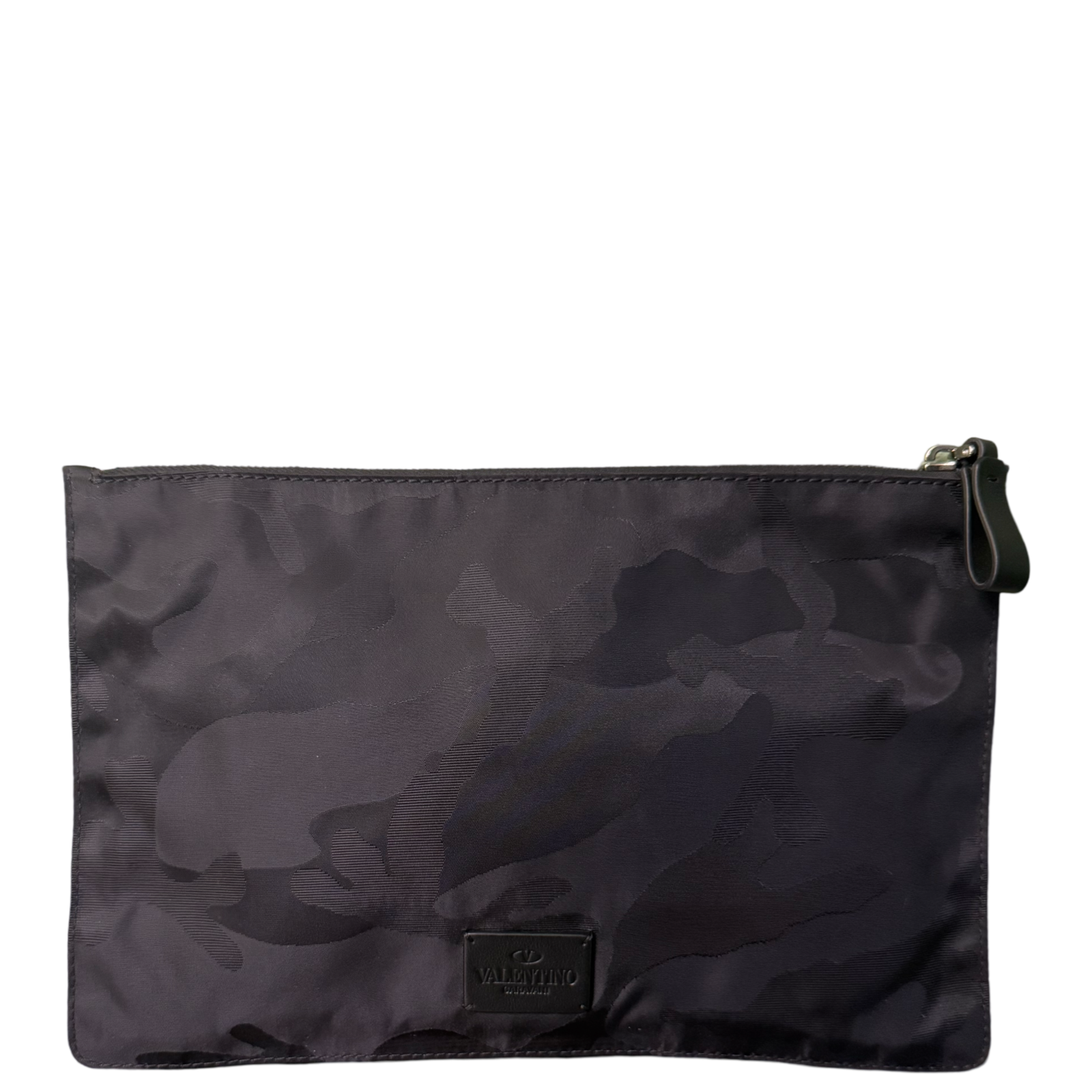 VALENTINO BLACK CAMOUFLAGE FLAT POCHETTE