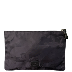 VALENTINO BLACK CAMOUFLAGE FLAT POCHETTE