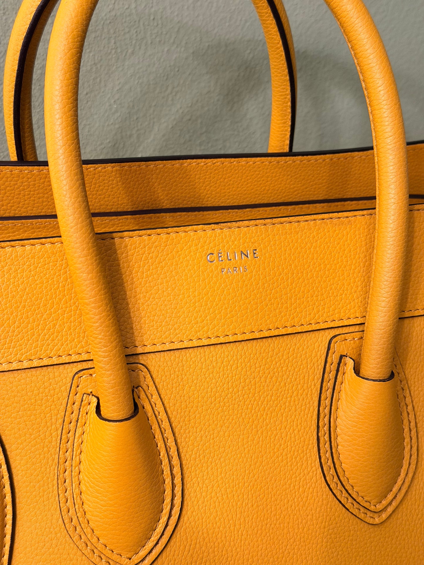 CÈLINE MUSTARD YELLOW MINI LUGGAGE HANDBAG