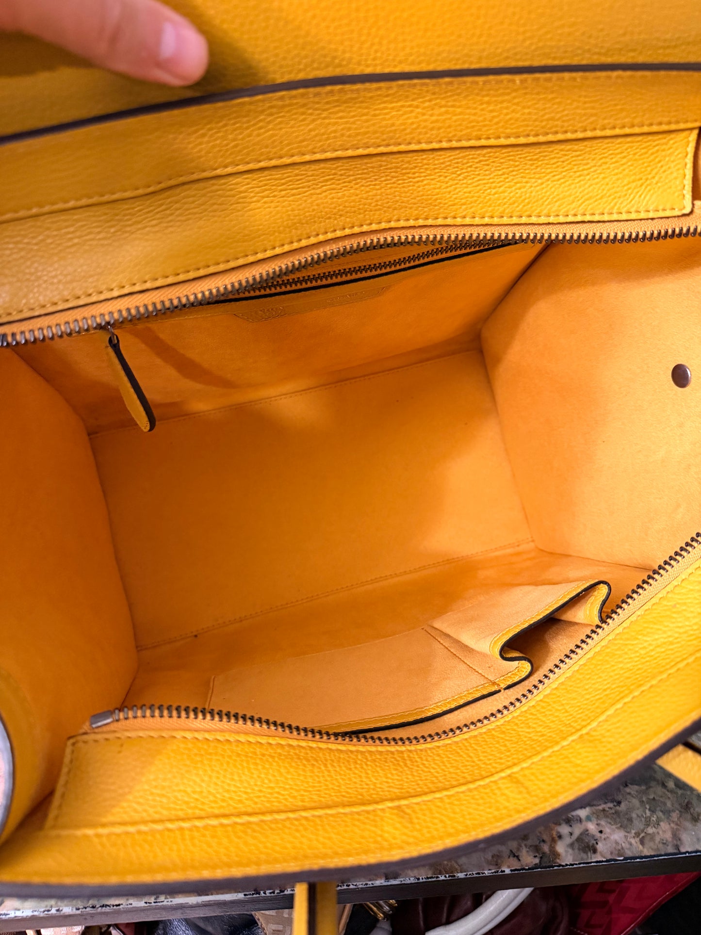 CÈLINE MUSTARD YELLOW MINI LUGGAGE HANDBAG