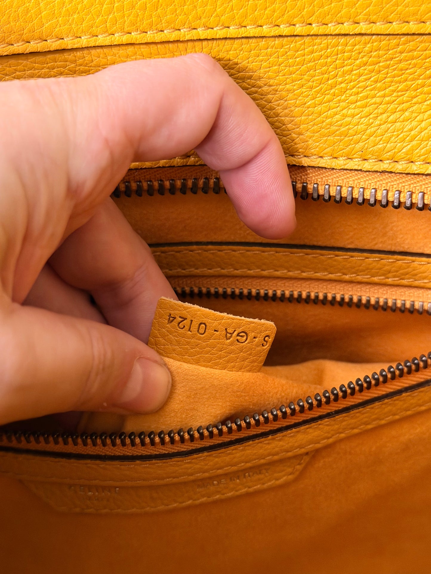 CÈLINE MUSTARD YELLOW MINI LUGGAGE HANDBAG