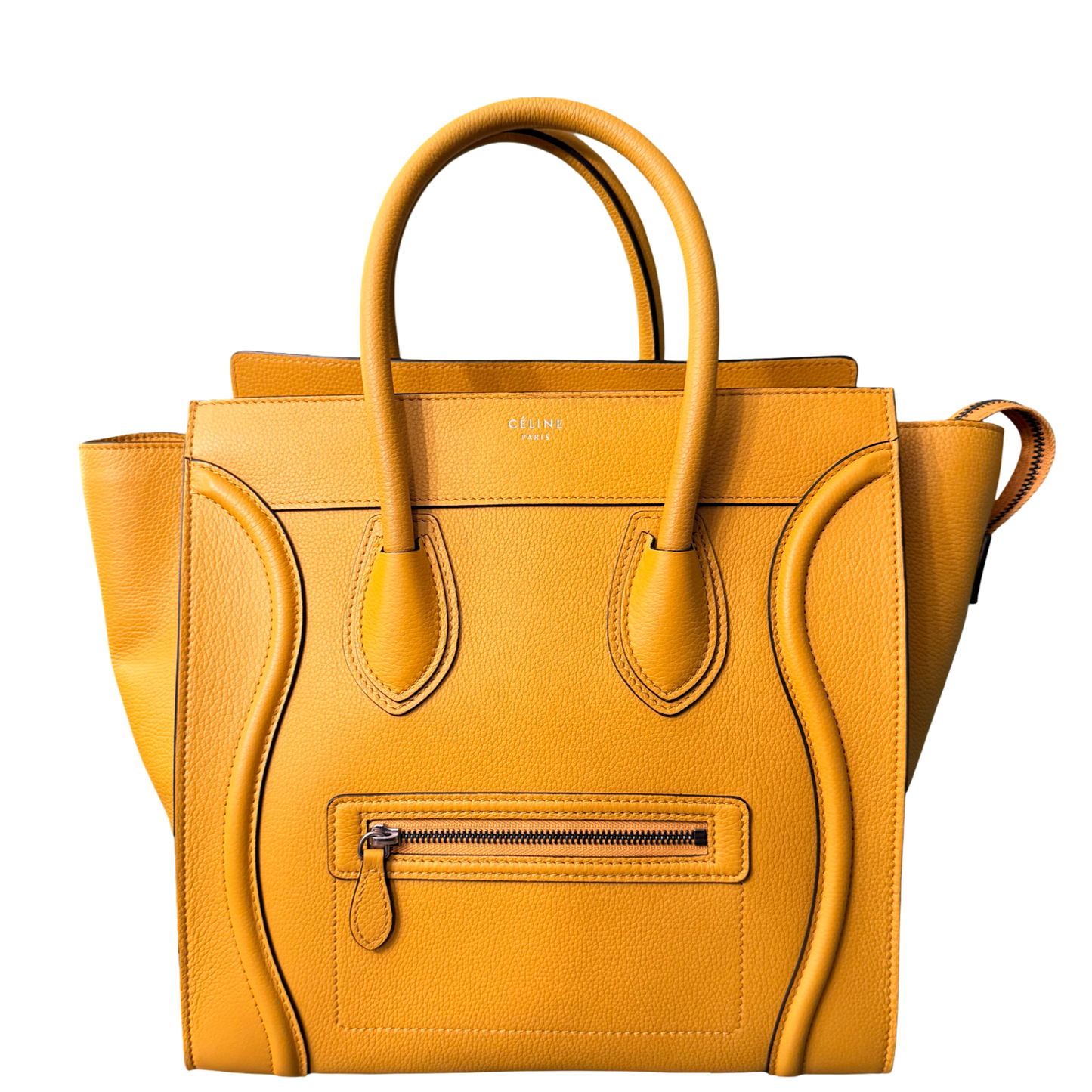 CÈLINE MUSTARD YELLOW MINI LUGGAGE HANDBAG