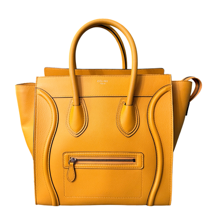 CÈLINE MUSTARD YELLOW MINI LUGGAGE HANDBAG
